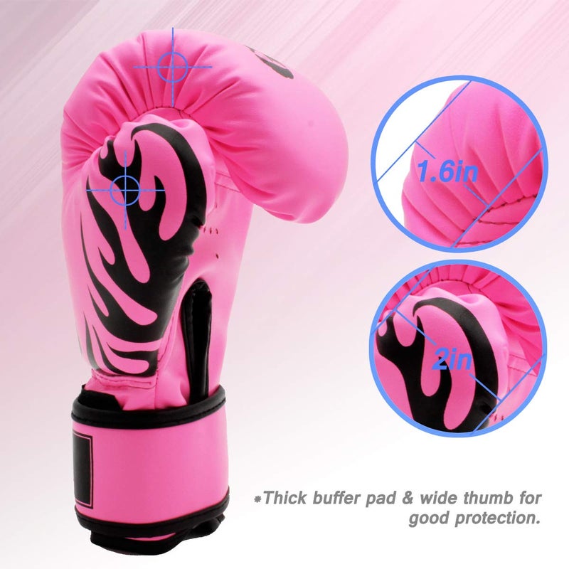 GROOFOO Kids Boxing Gloves 4oz Punching Gloves for Kids 3-6 Traning Gloves for Punching Bag Kickboxing Sparring Muay Thai MMA Fight Gloves - Pink - Image 4